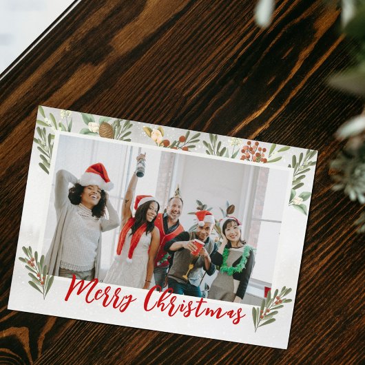 赤いモダン写真おもしろいの企業のクリスマスパーティー シーズンカード