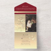 赤いモダン写真オールインワン招待状 オールインワン招待状 (内側)