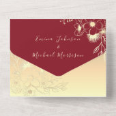 赤いモダン写真オールインワン招待状 オールインワン招待状 (裏面)