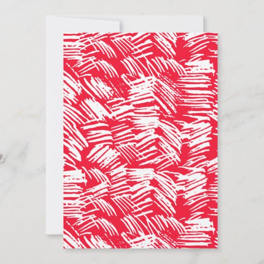 赤いモダン写真破線の卒業 案内状 (裏面)