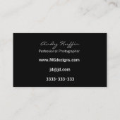 赤いモダン写真、カメラ 名刺 (裏面)