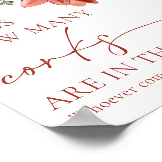 赤いモダン冬は何個のコルクのゲームの兆候を推測 ポスター (角)