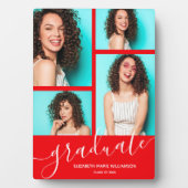 赤いモダン卒業写真の形見 フォトプラーク (正面)