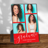 赤いモダン卒業写真の形見 フォトプラーク