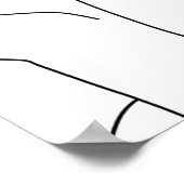 赤いモダン口紅のラインアートと帽子の女性 ポスター (角)