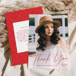 赤いモダン台本を卒業 サンキューカード