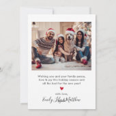 赤いモダン喜びのスクリプト2写真クリスマス シーズンカード (裏面)