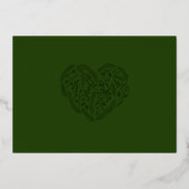 赤いモダン喜びクリスマスのハートリース写真 箔シーズンカード (裏面)