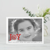 赤いモダン喜びミニマルクリスマスの写真 シーズンカード (スタンド正面)