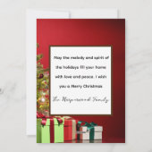 赤いモダン家族エレガントメリークリスマスフォト シーズンカード (裏面)