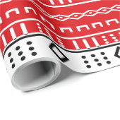 赤いモダン布のパターン ラッピングペーパー (ロールコーナー)