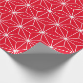 赤いモダン幾何日本のパターン ラッピングペーパー (角)