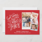 赤いモダン心地よいと喜びの良い記事の脚本 シーズンカード (正面)