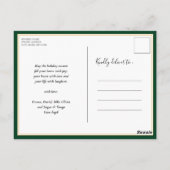 赤いモダン心地よいと喜びの良い記事の脚本 ポストカード (裏面)