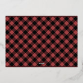 赤いモダン感謝紅葉感謝祭 箔招待状 (裏面)