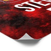 赤いモダン抽象芸術とビアマグカップ – Pub ポスター (角)