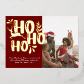 赤いモダン格子模様 箔シーズンカード (正面)