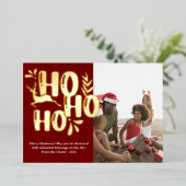 赤いモダン格子模様 箔シーズンカード (立ち正面)