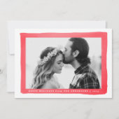 赤いモダン水彩のフレーム写真 シーズンカード (正面)