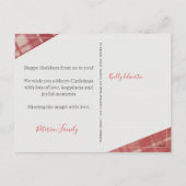 赤いモダン水牛のプレイド家族写真 シーズンポストカード (裏面)