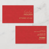 赤いモダン玉皮革の質感プロフェッショナル 名刺 (正面/裏面)