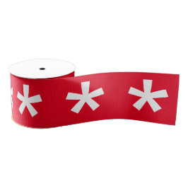 赤いモダン白い雪の結晶クリスマス グログランリボン