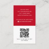 赤いモダン白の追加ロゴのソーシャルメディアのアイコン 名刺 (裏面)