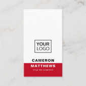 赤いモダン白の追加ロゴのソーシャルメディアのアイコン 名刺 (正面)