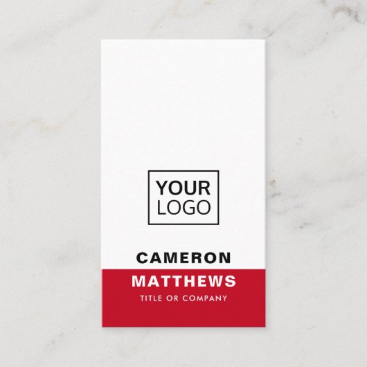赤いモダン白の追加ロゴのソーシャルメディアのアイコン 名刺 (正面)