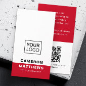 赤いモダン白の追加ロゴのソーシャルメディアのアイコン 名刺