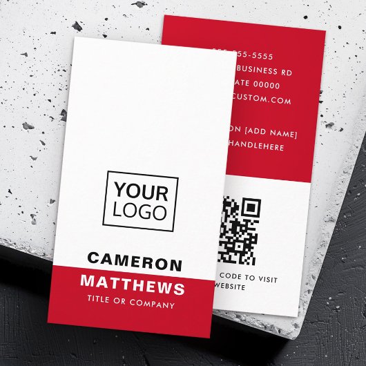赤いモダン白の追加ロゴのソーシャルメディアのアイコン 名刺