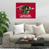 赤いモダン目盛りキャップ形状フォトコラージュ ポスター