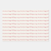 赤いモダン緑の手書きの休日 ラッピングペーパーシート (正面)