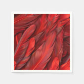 赤いモダン羽 スタンダードカクテルナプキン (正面)