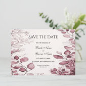 赤いモダン葉値で日付を保存 セーブザデート (スタンド正面)