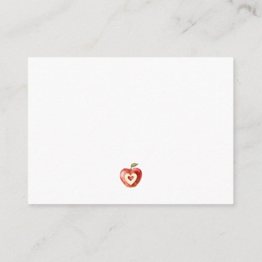 赤いモダン赤いApple Books for Baby Shower Request エンクロージャーカード (裏面)