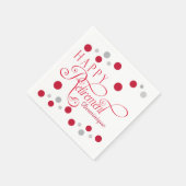 赤いモダン退職パーティーナプキン スタンダードカクテルナプキン (角)