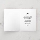 赤いモダン金ゴールドスクリプト卒業ありがとう 箔グリーティングカード (内側レイダウン)