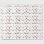 赤いモダン鼻のトナカイカラフルライト ラッピングペーパー (フラット)