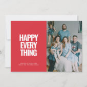 赤いモダンHappy Everything写真 シーズンカード (正面)