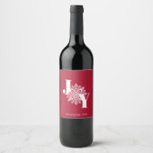 赤いモダンJOYクリスマス ワインラベル (正面)