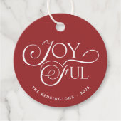 赤いモダンJoyful Christmas Holiday Photo フェイバータグ (正面)