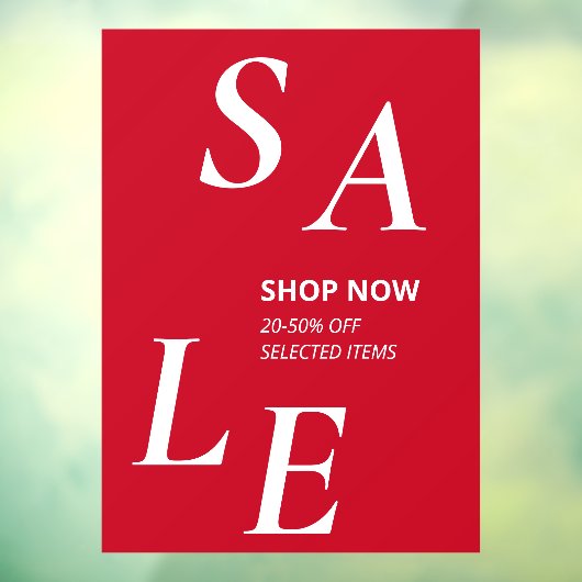 赤いモダンSALEストア割引ビジネスプロモーション ウィンドウサイン (シート3)