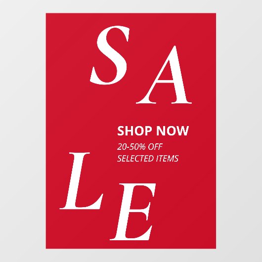 赤いモダンSALEストア割引ビジネスプロモーション ウィンドウサイン (シート)