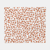 赤いモダンSNowヒョウアニマルプリントパターン フリースブランケット (正面(横))