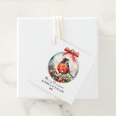 赤いモッキンバードウィンターランドスケープ フェイバータグ (インサイチュ)