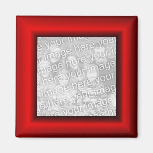 赤いモックフレ縁どーム マグネット (正面)