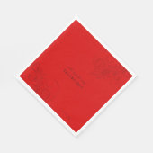 赤いモノクロの渦巻きが私のバレンタイン スタンダードランチョンナプキン (角)