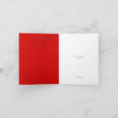 赤いモノクロの渦巻きが私のバレンタイン 招待状 (内部)