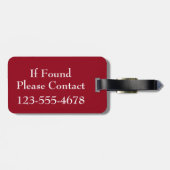 赤いモノグラムが付いている青および白のストライプ ラゲッジタグ (裏面横)